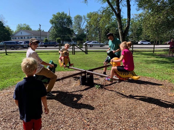 children playing in playground